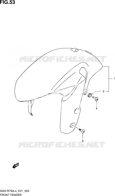 FRONT FENDER (GSX-R750UFL4 E21) Suzuki MOTO 750 GSX-R 2014  GSX-R750UF L4 (E21)