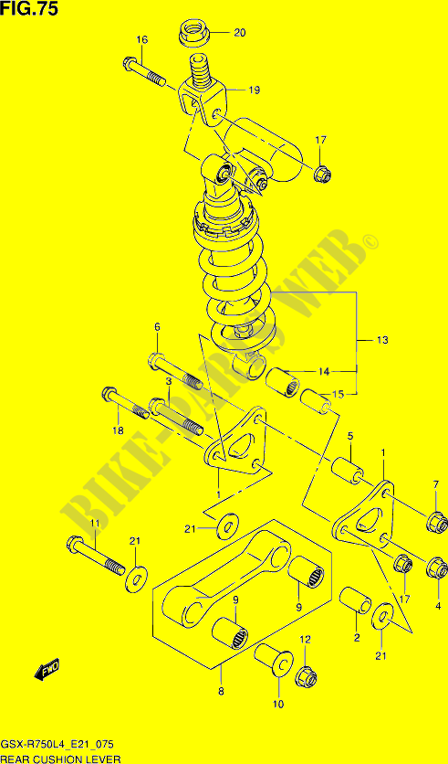 SCHOKBREKER AANEENSCHAKELING (GSX R750UFL4 E21) voor Suzuki GSX-R 750 2014