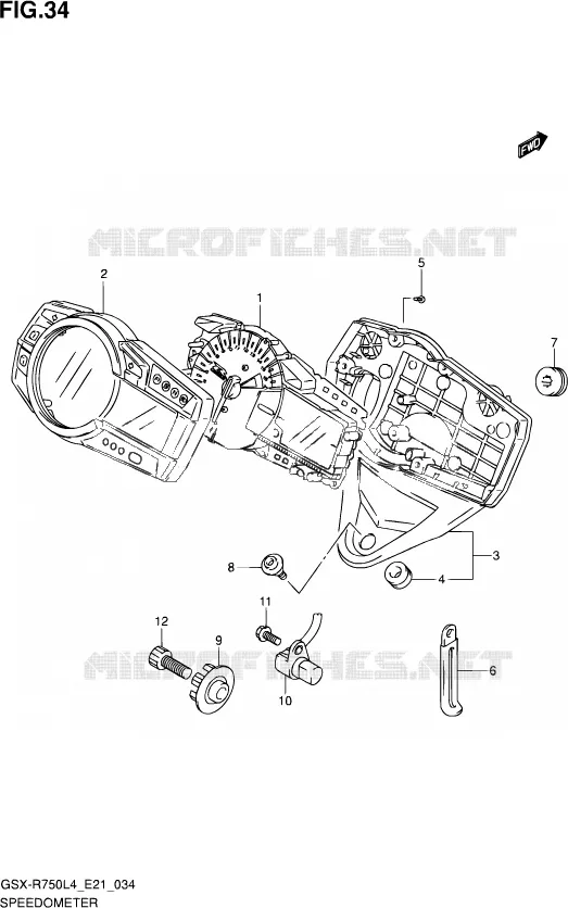 SNELHEIDSMETER (GSX-R750L4 E21) Suzuki MOTO 750 GSX-R 2014  GSX-R750UF L4 (E21)
