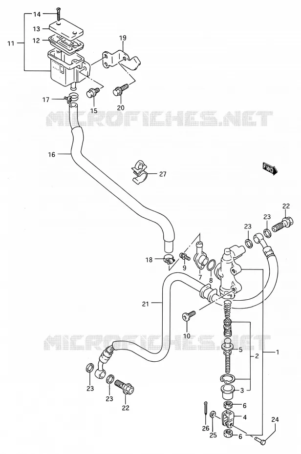 ACHTER HOOFDREMCILINDER (MODELE N/P) Suzuki MOTO 750 GSX-R 1992  GSX-R750W N (E03,E28,E33)