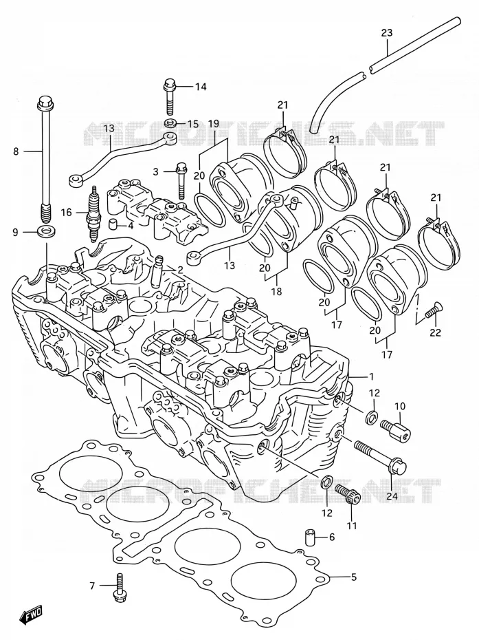 CILINDERKOP Suzuki MOTO 750 GSX-R 1993  GSX-R750W P (E03,E28,E33)