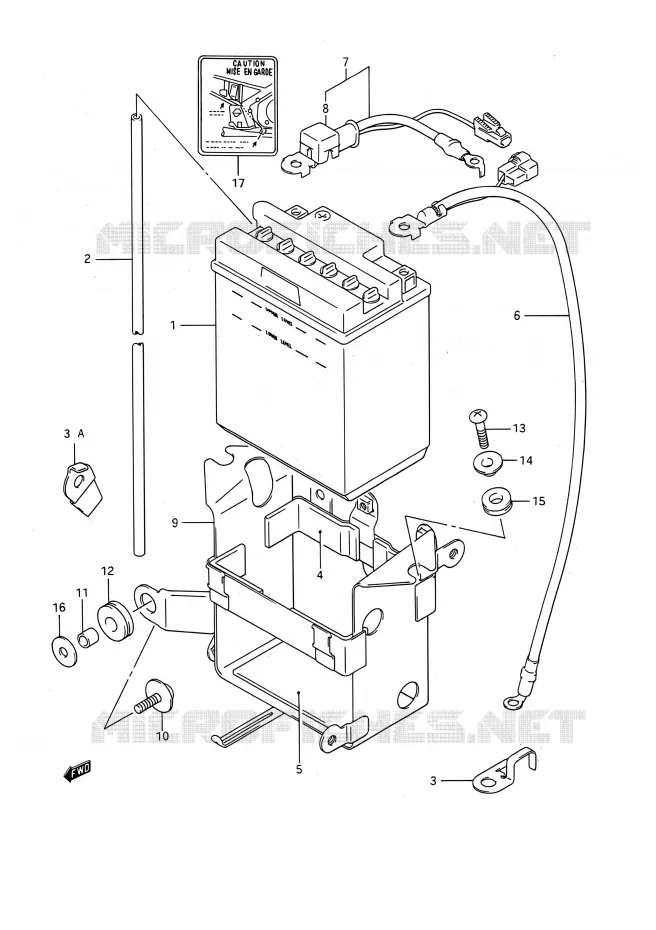 ACCU Suzuki MOTO 1100 GSX-F 1990  GSX1100F L (E03,E28,E33)