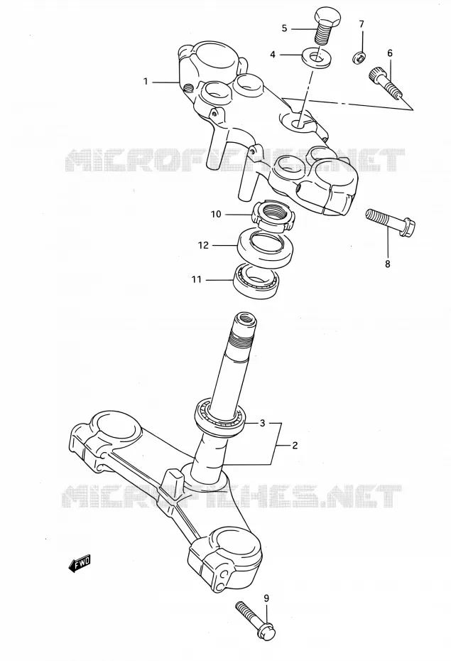 STUURKOLOM Suzuki MOTO 1100 GSX-F 1992  GSX1100F N (E03,E28,E33)