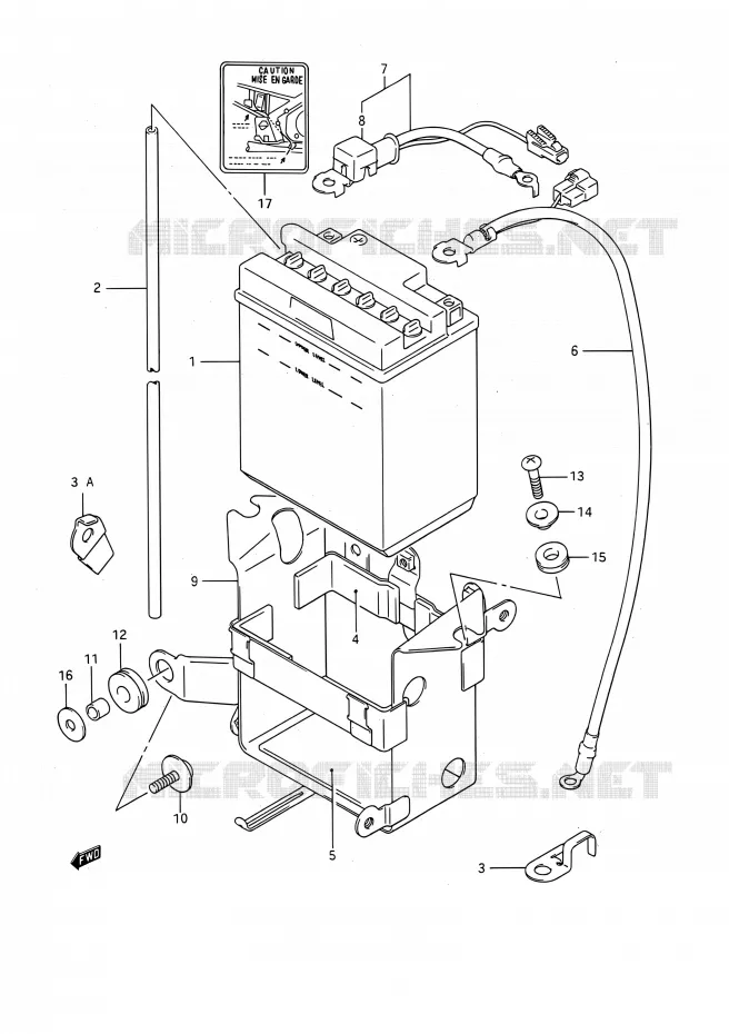 ACCU Suzuki MOTO 1100 GSX-F 1993  GSX1100F P (E03,E28,E33)