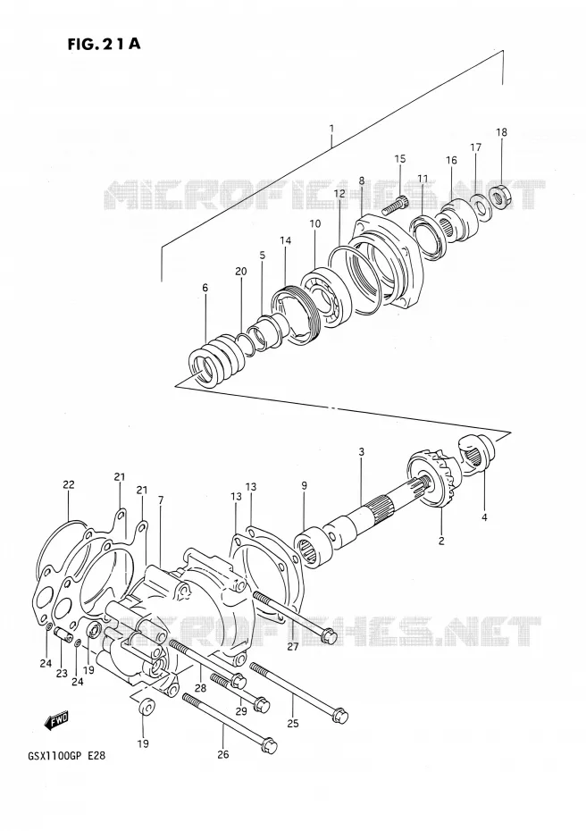 AANDRIJFAS (MODELE N/P) Suzuki MOTO 1100 GSX-G 1992  GSX1100G N (E03,E28,E33)