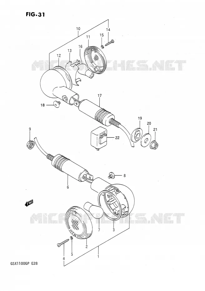 INDICATOREN Suzuki MOTO 1100 GSX-G 1993  GSX1100G P (E03,E28,E33)