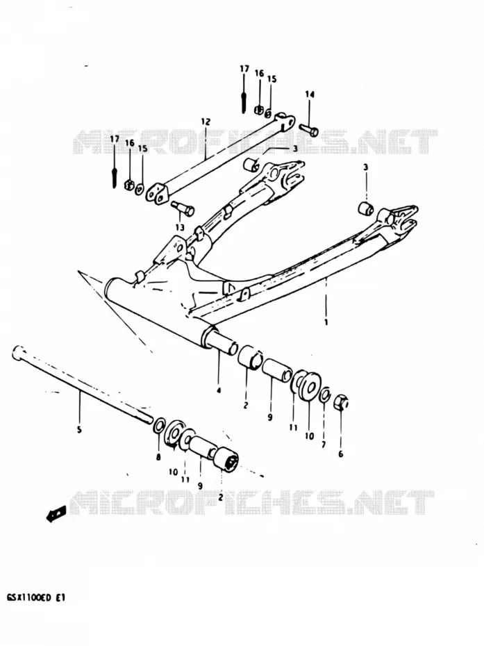 SWINGARM (GSX1100EZ/ED/EXD/ESD) Suzuki MOTO 1100 GSX 1983  GSX1100E D/GSX1100EX D/GSX1100ES D
