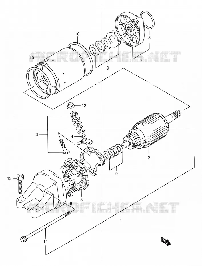 STARTMOTOR Suzuki MOTO 1200 GSX 2001  GSX1200K1