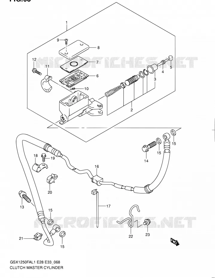 CLUTCH HOOFDREMCILINDER Suzuki MOTO 1250 GSX-F 2011  GSX1250FA L1 (E03,E28,E33)