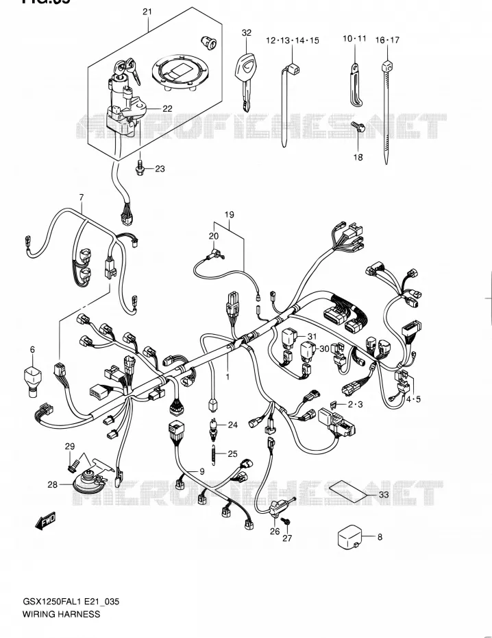 BEDRADING (GSX1250FAL1 E21) Suzuki MOTO 1250 GSX-F 2011  GSX1250FAL1(E24)