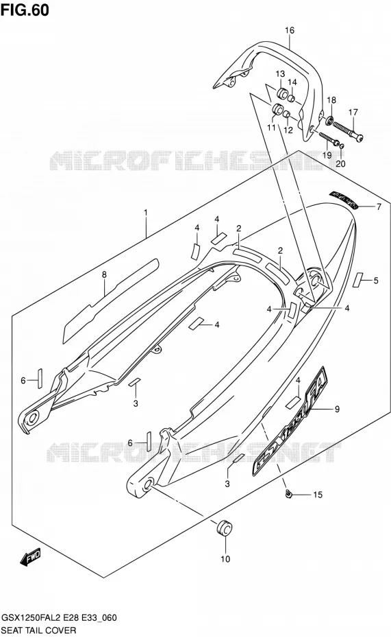 ACHTER KUIP Suzuki MOTO 1250 GSX-F 2012  GSX1250FAL2(E03,E28,E33)