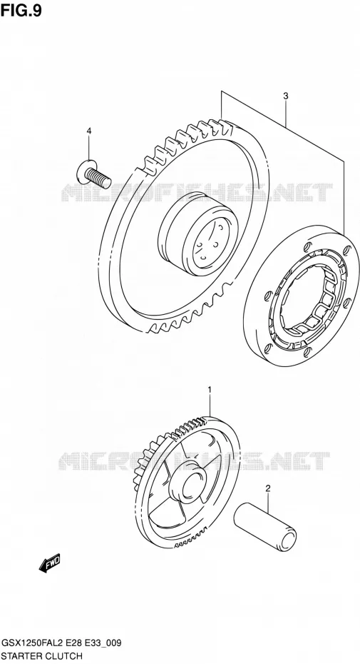 STARTMOTOR CLUTCH Suzuki MOTO 1250 GSX-F 2012  GSX1250FAL2(E03,E28,E33)