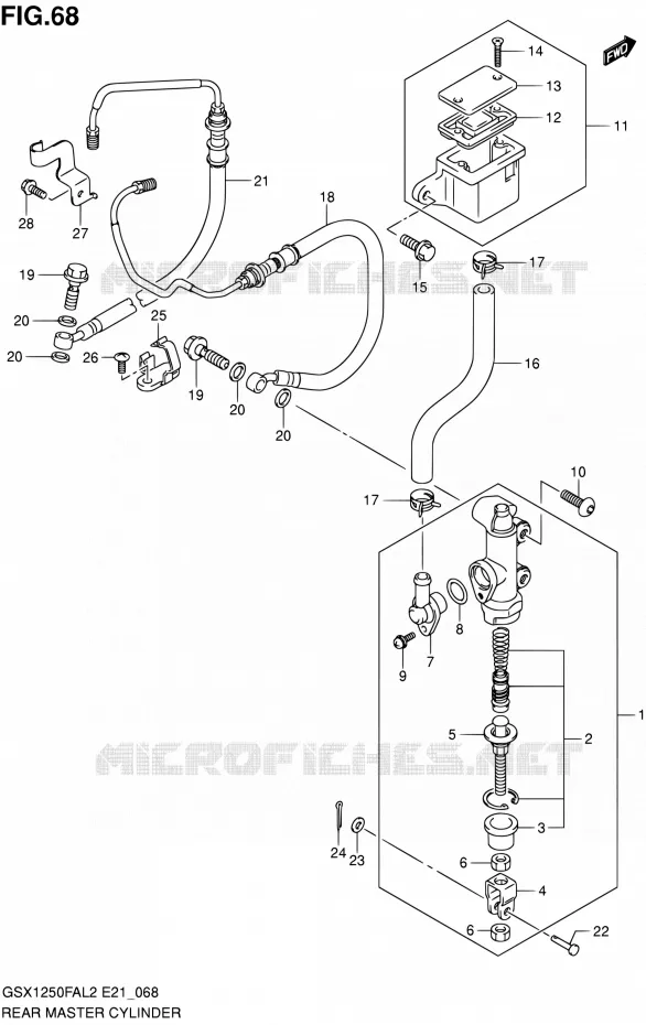 ACHTER HOOFDREMCILINDER Suzuki MOTO 1250 GSX-F 2015  GSX1250FAL2(E21)