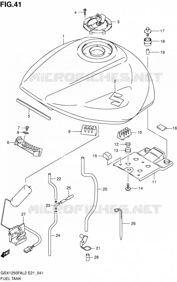 BENZINETANK (GSX1250FAL2 E21) Suzuki MOTO 1250 GSX-F 2014  GSX1250FAL2(E21)