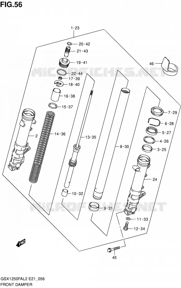FRONT SCHOKDEMPER Suzuki MOTO 1250 GSX-F 2015  GSX1250FAL2(E21)