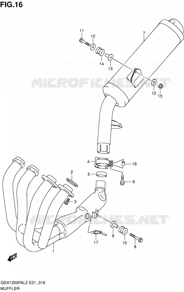 GELUIDDEMPER Suzuki MOTO 1250 GSX-F 2015  GSX1250FAL2(E21)