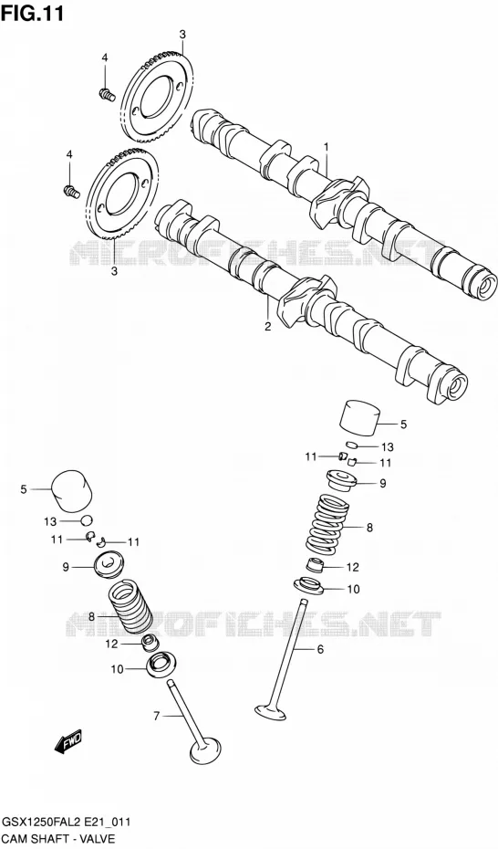 NOKKENAS - VALVES Suzuki MOTO 1250 GSX-F 2013  GSX1250FAL2(E21)