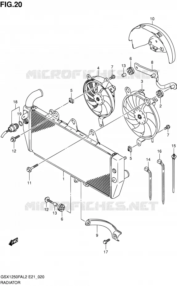 RADIATOR Suzuki MOTO 1250 GSX-F 2014  GSX1250FAL2(E21)