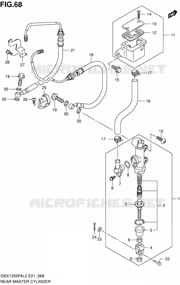 ACHTER HOOFDREMCILINDER Suzuki MOTO 1250 GSX-F 2012  GSX1250FAL2(E24)