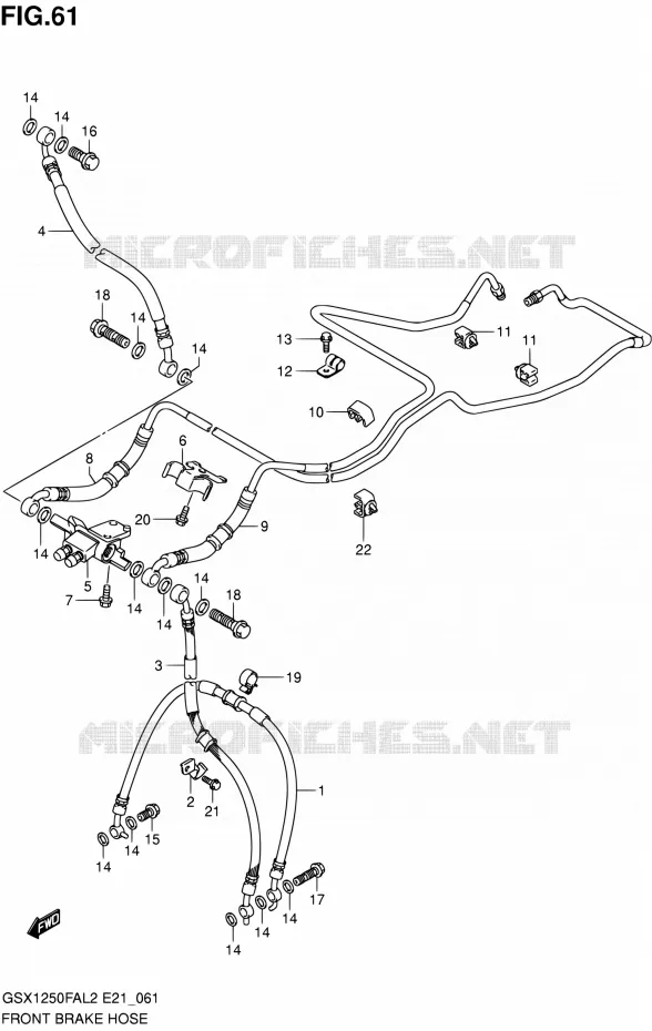 FRONT REMSLANG Suzuki MOTO 1250 GSX-F 2012  GSX1250FAL2(E24)