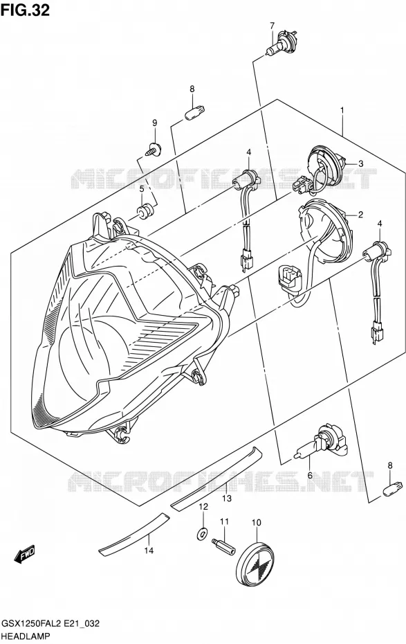 KOPLAMP (GSX1250FAL2 E24) Suzuki MOTO 1250 GSX-F 2012  GSX1250FAL2(E24)