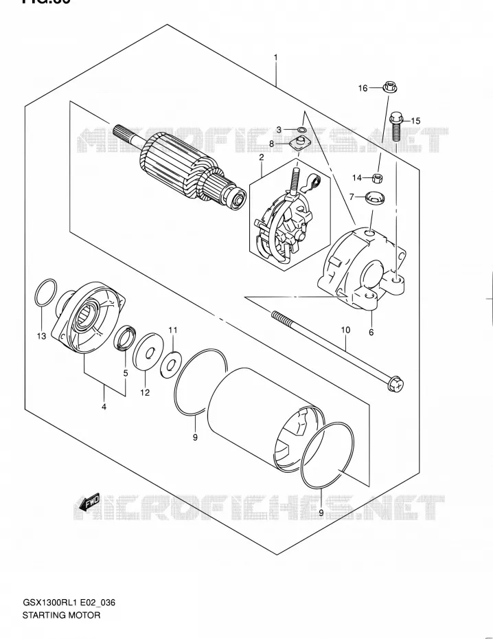 STARTMOTOR Suzuki MOTO 1300 HAYABUSA 2011  GSX1300RL1(E51)