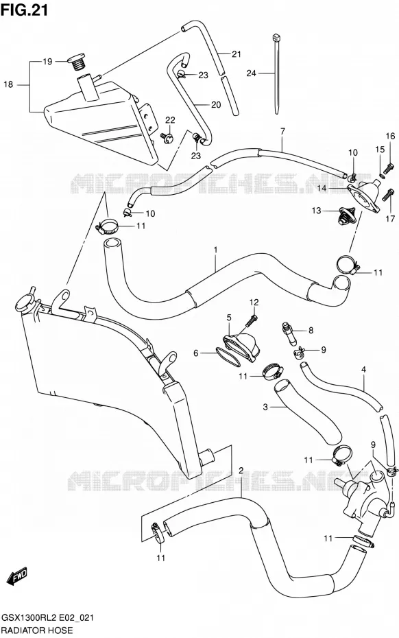 RADIATOR SLANG Suzuki MOTO 1300 HAYABUSA 2012  GSX1300RL2(E02)