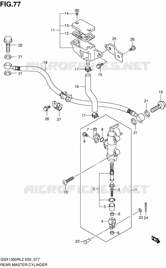 ACHTER HOOFDREMCILINDER Suzuki MOTO 1300 HAYABUSA 2012  GSX1300RL2(E19)