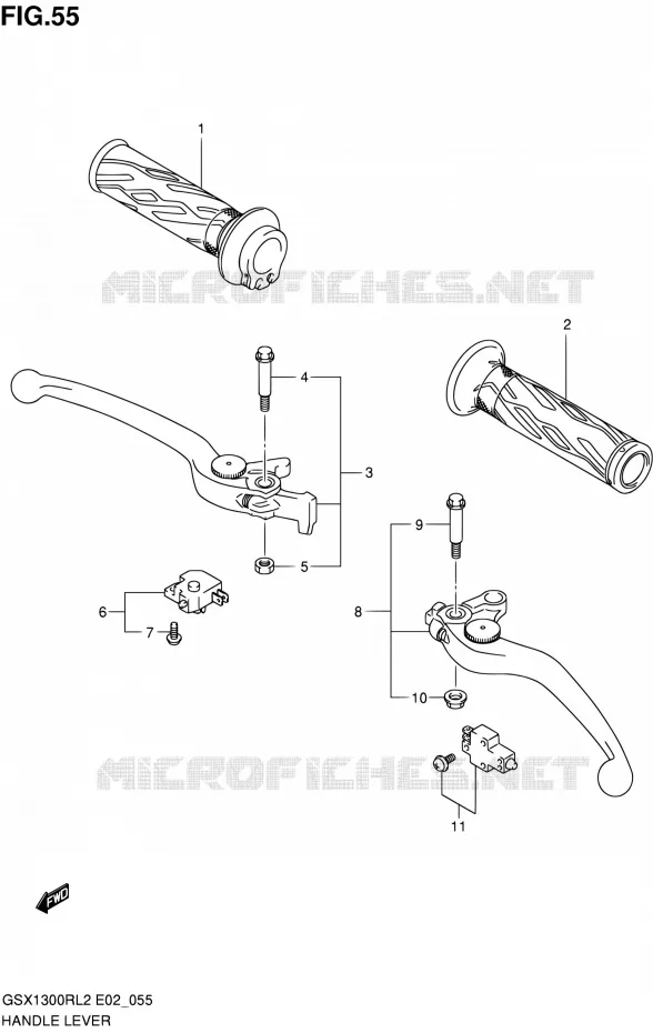 HANDGRIPS - LEVERS Suzuki MOTO 1300 HAYABUSA 2012  GSX1300RL2(E19)