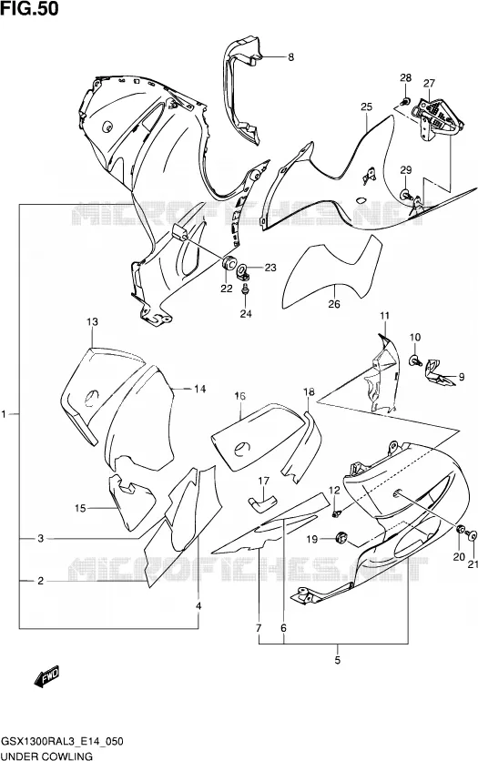 ONDERAANKLEDING Suzuki MOTO 1300 HAYABUSA 2013  GSX1300RA L3 (E14)