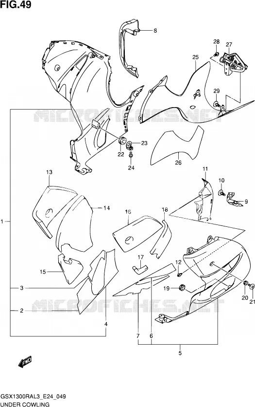 ONDERAANKLEDING Suzuki MOTO 1300 HAYABUSA 2013  GSX1300RA L3 (E24)