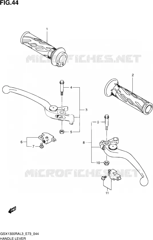 HANDGRIPS - LEVERS Suzuki MOTO 1300 HAYABUSA 2013  GSX1300RA L3 (E73)