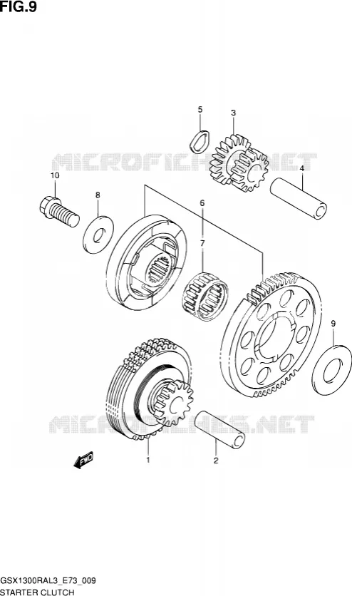 STARTMOTOR CLUTCH Suzuki MOTO 1300 HAYABUSA 2013  GSX1300RA L3 (E73)