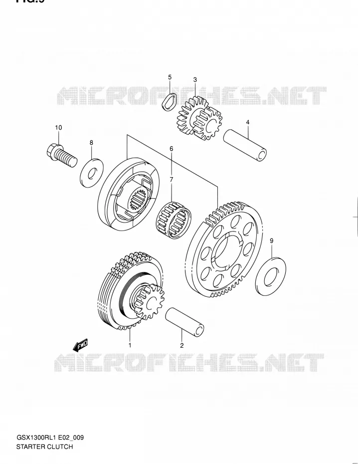 STARTMOTOR CLUTCH Suzuki MOTO 1300 HAYABUSA 2011  GSX1300RUFL1(E19)