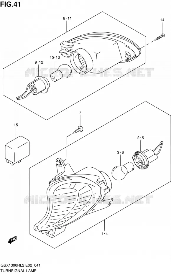 INDICATOREN Suzuki MOTO 1300 HAYABUSA 2012  GSX1300RUFL2(E19)