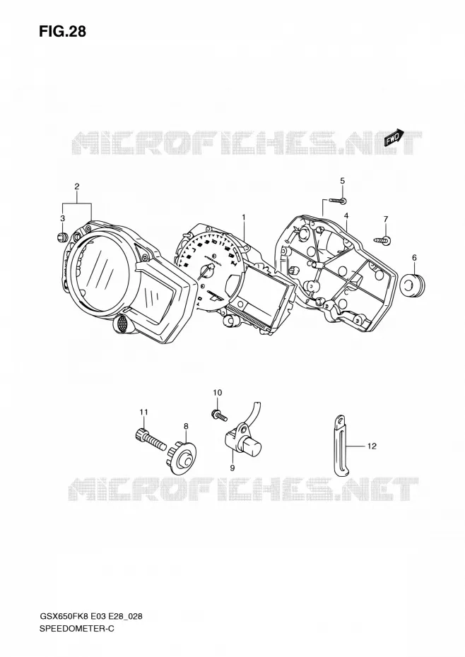 SNELHEIDSMETER (GSX650F) Suzuki MOTO 650 GSX-F 2008  GSX650F K8 (E03,E28,E33)