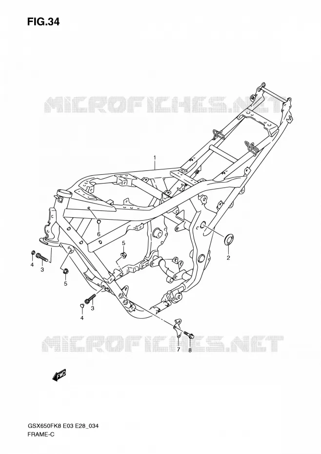 FRAME Suzuki MOTO 650 GSX-F 2009  GSX650F K9 (E03,E28,E33)