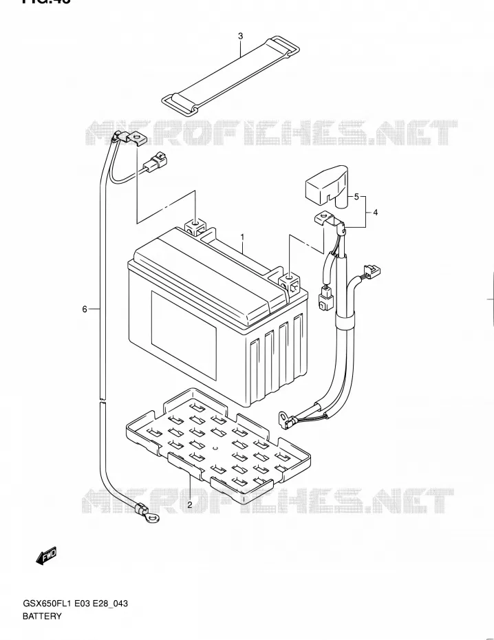 ACCU (GSX650FAL1 E33) Suzuki MOTO 650 GSX-F 2011  GSX650F L1 (E03,E28,E33)