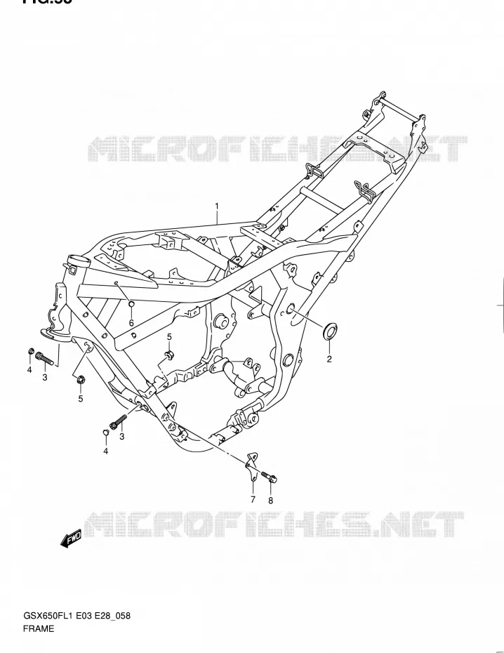 FRAME Suzuki MOTO 650 GSX-F 2011  GSX650F L1 (E03,E28,E33)