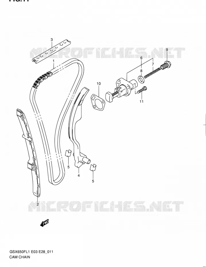 TIMING Suzuki MOTO 650 GSX-F 2011  GSX650F L1 (E03,E28,E33)