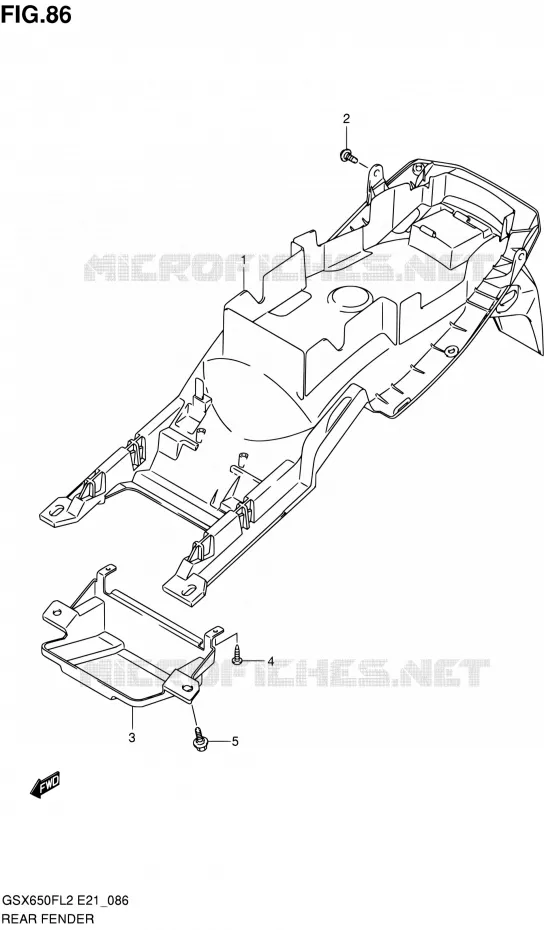 ACHTERSPATBORD (GSX650FUL2 E24) Suzuki MOTO 650 GSX-F 2012  GSX650FL2(E21)