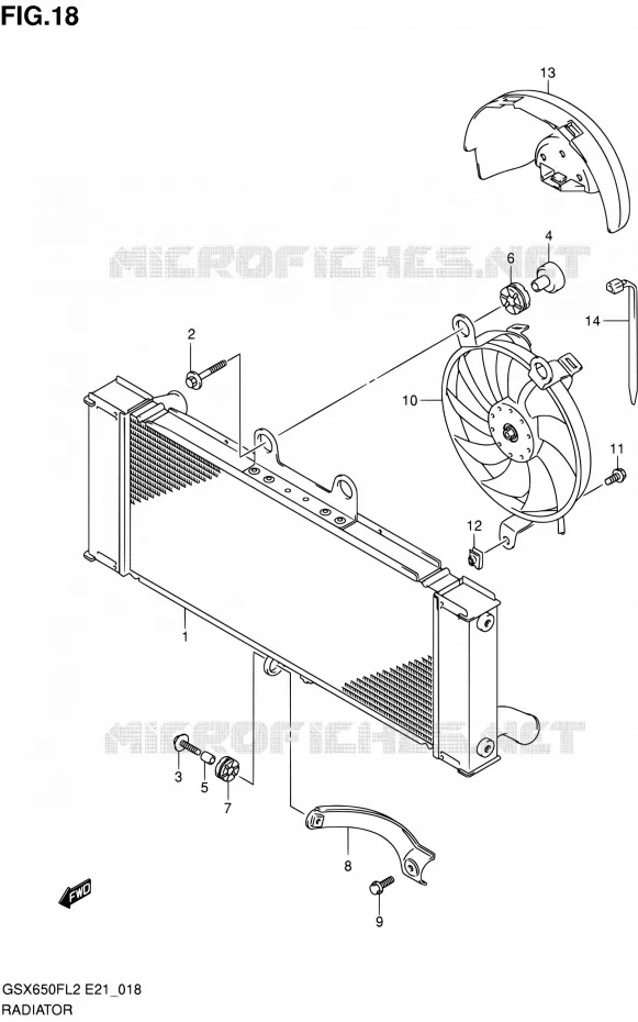 RADIATOR Suzuki MOTO 650 GSX-F 2012  GSX650FL2(E21)