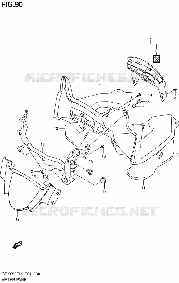 SNELHEIDSMETER PANEL Suzuki MOTO 650 GSX-F 2012  GSX650FL2(E21)