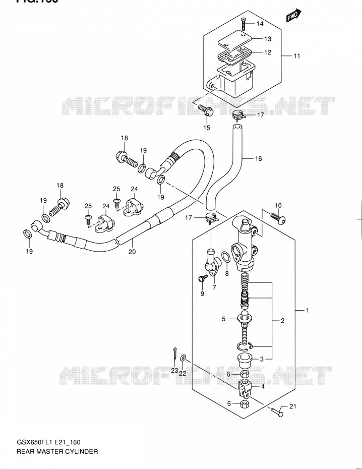 ACHTER HOOFDREMCILINDER (GSX650FUL1 E21) Suzuki MOTO 650 GSX-F 2011  GSX650FL1(E24)