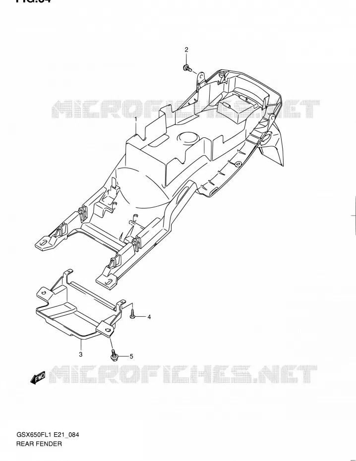 ACHTERSPATBORD (GSX650FL1 E24) Suzuki MOTO 650 GSX-F 2011  GSX650FL1(E24)