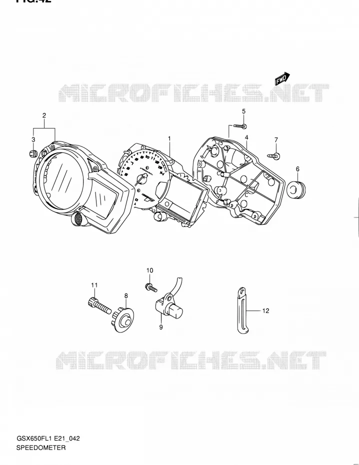 SNELHEIDSMETER (GSX650FAL1 E21) Suzuki MOTO 650 GSX-F 2011  GSX650FL1(E24)