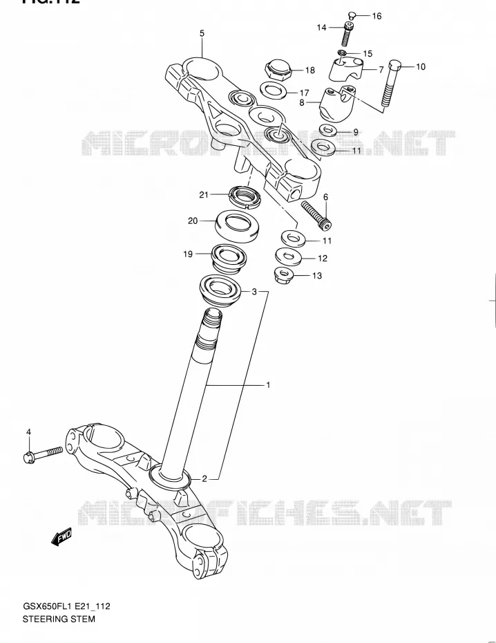 STUURKOLOM (GSX650FL1 E24) Suzuki MOTO 650 GSX-F 2011  GSX650FL1(E24)