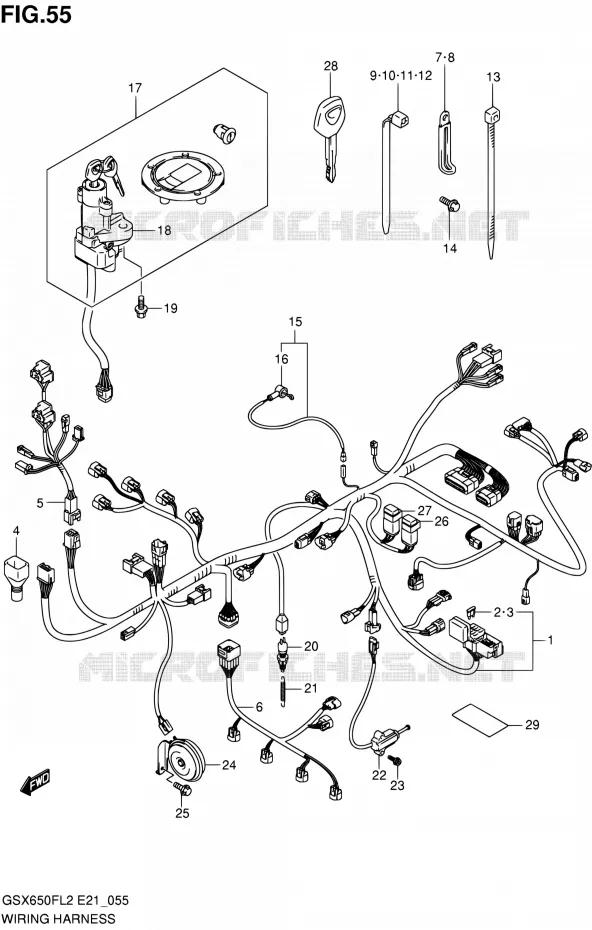 BEDRADING (GSX650FUL2 E24) Suzuki MOTO 650 GSX-F 2012  GSX650FL2(E24)