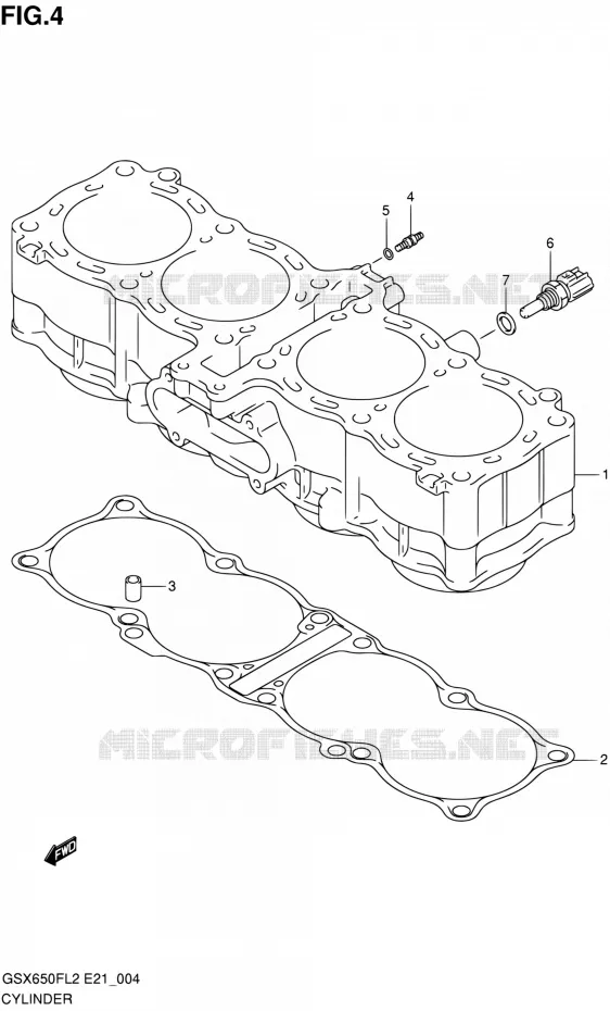CILINDER Suzuki MOTO 650 GSX-F 2012  GSX650FL2(E24)