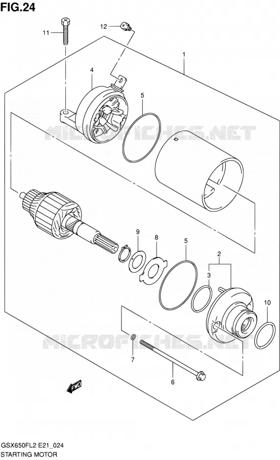 STARTMOTOR Suzuki MOTO 650 GSX-F 2012  GSX650FL2(E24)